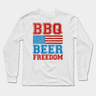 BBQ Beer Freedom Long Sleeve T-Shirt